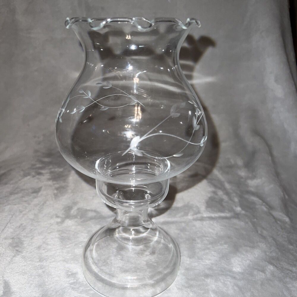 Princess House Heritage Hurricane Crimped Candle Holder. No Chips, No Cracks